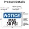 Signmission Max 30 PSI, 7 in W x Rectangle, Vinyl Decal OS-2PACK-NS-D-57-L-14155 - alternate 5